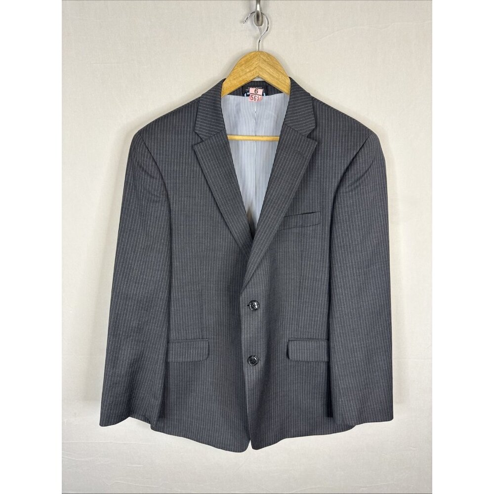 Tommy Hilfiger Men's 40S Short Pinstripe 100% Wool Two Button Blazer Jacket